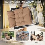 Metal Reclining Zero Gravity Garden Sun Loungers In Set of 2 With Cushions - Velmora