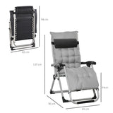 Metal Reclining Zero Gravity Garden Sun Loungers In Set of 2 With Cushions - Velmora