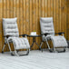 Metal Reclining Zero Gravity Garden Sun Loungers In Set of 2 With Cushions - Velmora