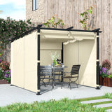 Metal Retractable Roof Pergola With Curtains 297cm Width x 295cm Depth - Velmora