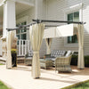 Metal Retractable Roof Pergola With Curtains 297cm Width x 295cm Depth - Velmora