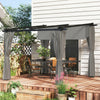 Metal Retractable Roof Pergola With Curtains 297cm Width x 295cm Depth - Velmora
