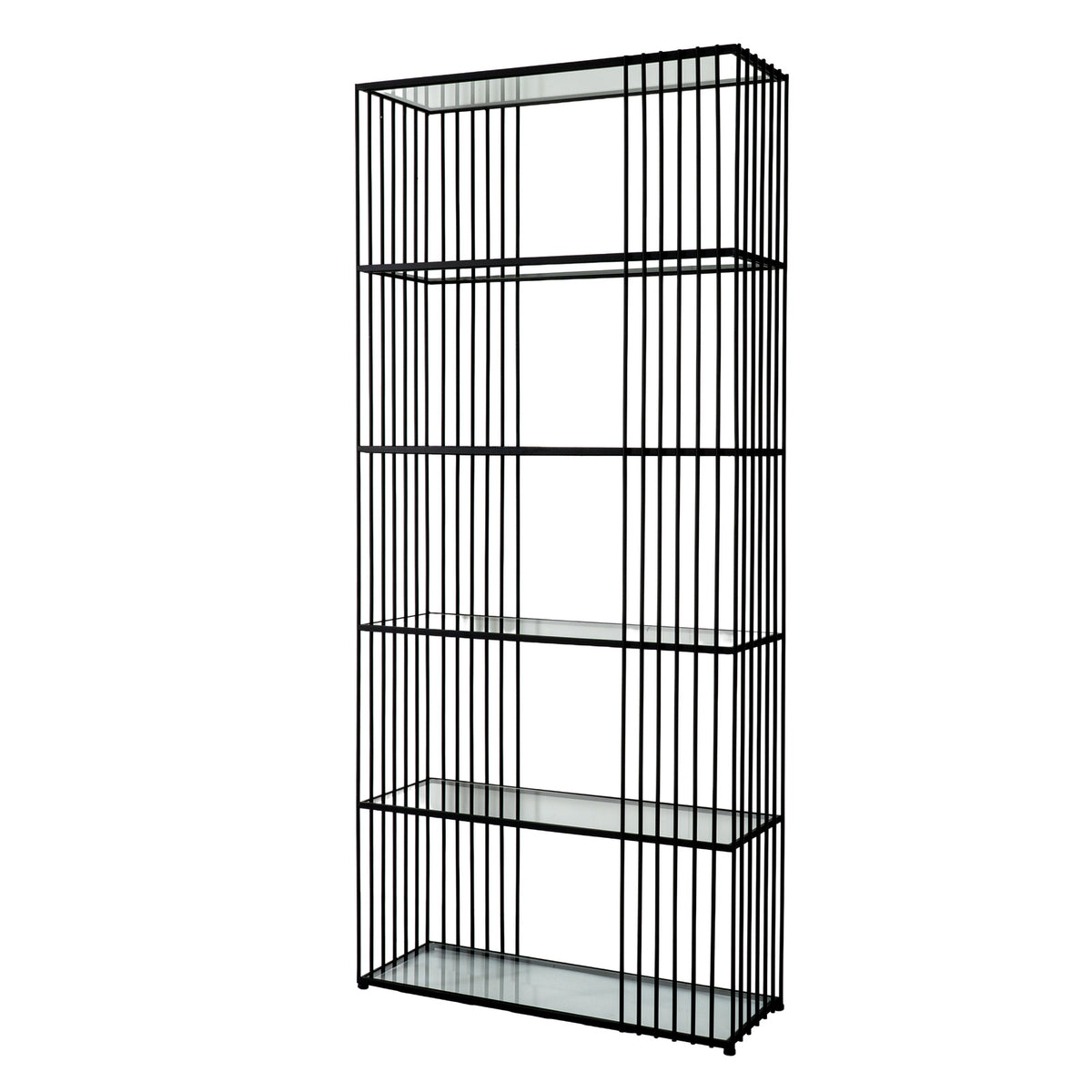 Metal Shelving Unit 80cm Wide With Glass Shelves - Alto