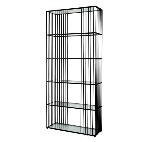 Metal Shelving Unit 80cm Wide With Glass Shelves - Alto