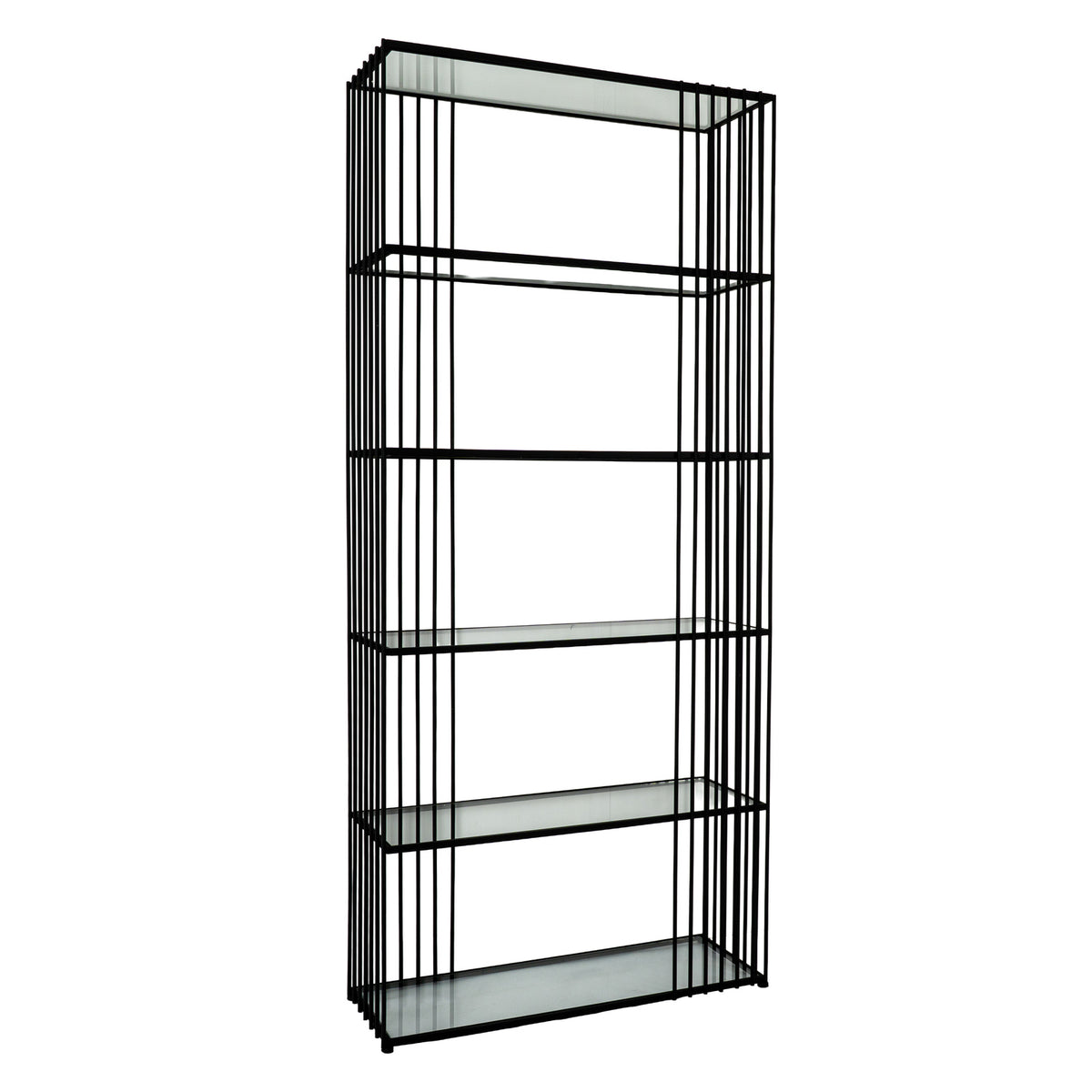 Metal Shelving Unit 80cm Wide With Glass Shelves - Alto