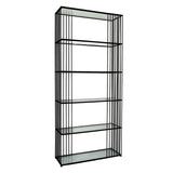 Metal Shelving Unit 80cm Wide With Glass Shelves - Alto