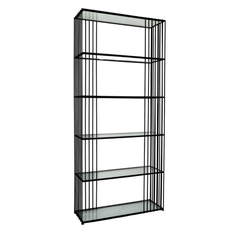 Metal Shelving Unit 80cm Wide With Glass Shelves - Alto