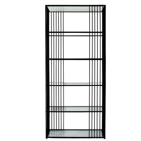 Metal Shelving Unit 80cm Wide With Glass Shelves - Alto