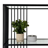 Metal Shelving Unit 80cm Wide With Glass Shelves - Alto