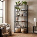 Metal Shelving Unit 80cm Wide With Glass Shelves - Alto