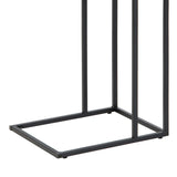 Metal Side Table in Black Rectangular With Wooden Top - Seaford