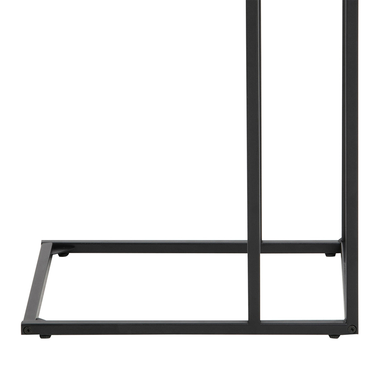 Metal Side Table in Black Rectangular With Wooden Top - Seaford