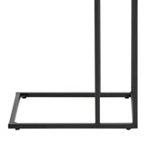 Metal Side Table in Black Rectangular With Wooden Top - Seaford