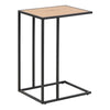 Metal Side Table in Black Rectangular With Wooden Top - Seaford
