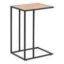 Metal Side Table in Black Rectangular With Wooden Top - Seaford