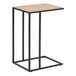 Metal Side Table in Black Rectangular With Wooden Top - Seaford