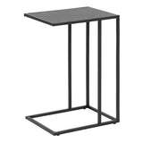 Metal Side Table in Black Rectangular With Wooden Top - Seaford