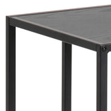 Metal Side Table in Black Rectangular With Wooden Top - Seaford