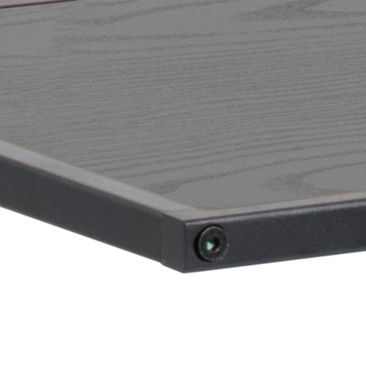 Metal Side Table in Black Rectangular With Wooden Top - Seaford