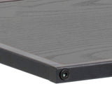 Metal Side Table in Black Rectangular With Wooden Top - Seaford