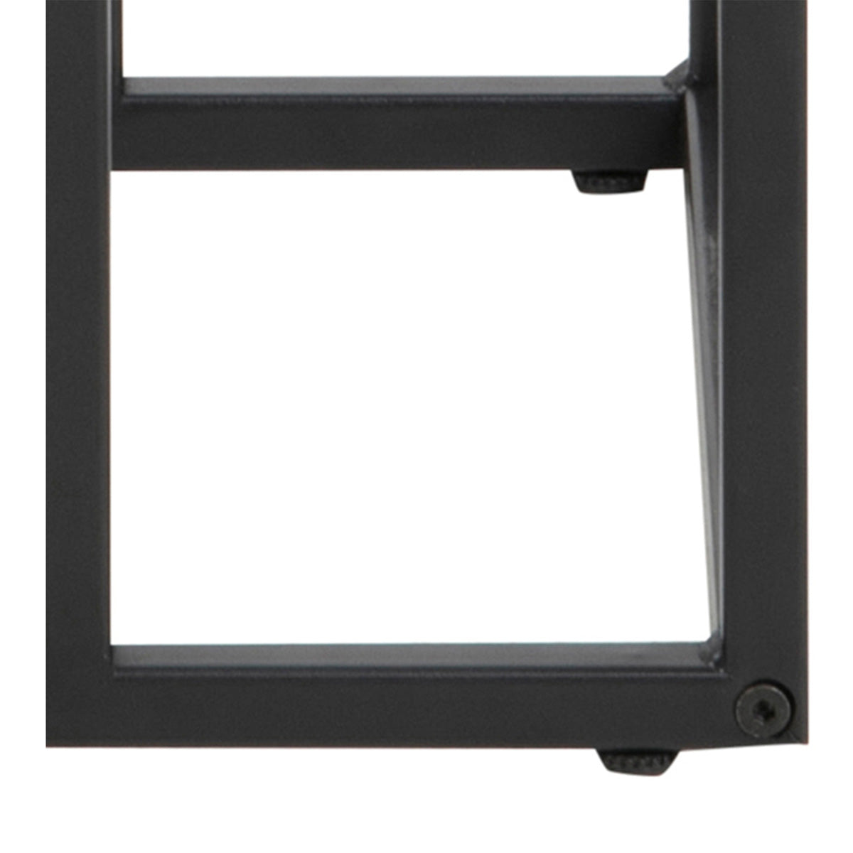 Metal Side Table in Black Rectangular With Wooden Top - Seaford
