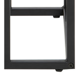 Metal Side Table in Black Rectangular With Wooden Top - Seaford
