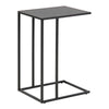 Metal Side Table in Black Rectangular With Wooden Top - Seaford