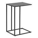 Metal Side Table in Black Rectangular With Wooden Top - Seaford