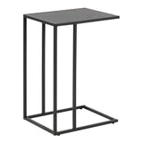 Metal Side Table in Black Rectangular With Wooden Top - Seaford