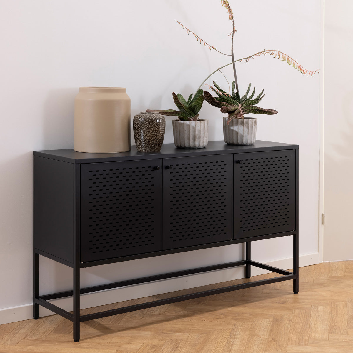 Metal Sideboard Raised With 3 Doors - Newcastle