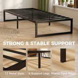 Metal Single Bed 90.6cm Wide - Velmora