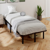 Metal Single Bed 90cm Wide With 28 Wooden Slats - Velmora