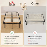 Metal Single Bed 90cm Wide With 28 Wooden Slats - Velmora