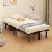 Metal Single Bed 90cm Wide With 28 Wooden Slats - Velmora