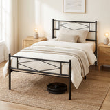Metal Single Bed 96cm Wide - Velmora