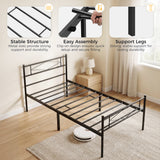 Metal Single Bed 96cm Wide - Velmora