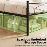 Metal Single Bed 96cm Wide - Velmora