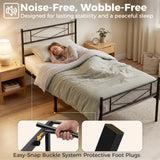 Metal Single Bed 96cm Wide - Velmora