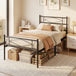 Metal Single Bed 96cm Wide - Velmora