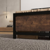 Metal Single Bed 97cm Wide With Wooden Headboard - Velmora