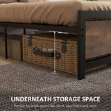 Metal Single Bed 97cm Wide With Wooden Headboard - Velmora