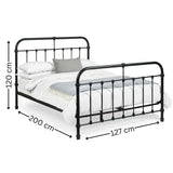 Metal Small Double Bed - Logan