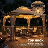 Metal Softtop Gazebo 330cm Width x 330cm Depth With Mosquito Netting - Velmora