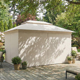 Metal Softtop Gazebo 400cm Width x 300cm Depth With Curtains - Velmora