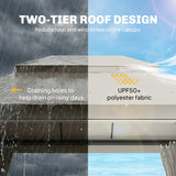 Metal Softtop Gazebo 400cm Width x 300cm Depth With Curtains - Velmora