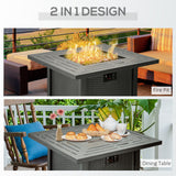 Metal Square 40,000 BTU Propane Gas Smokeless Fire Pit Table - Velmora