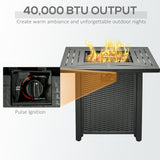 Metal Square 40,000 BTU Propane Gas Smokeless Fire Pit Table - Velmora