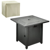 Metal Square 40,000 BTU Propane Gas Smokeless Fire Pit Table - Velmora
