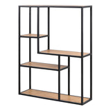 Metal Wall Shelf Wide in Black With 3 Additional Shelves - Seaford