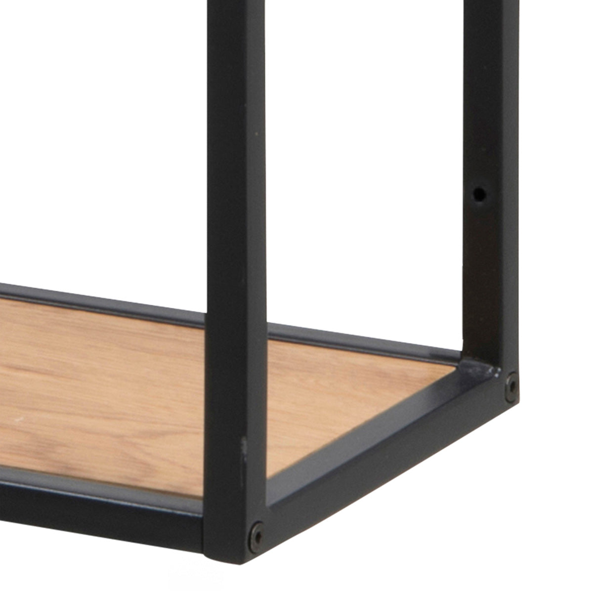 Metal Wall Shelf Wide in Black With 3 Additional Shelves - Seaford